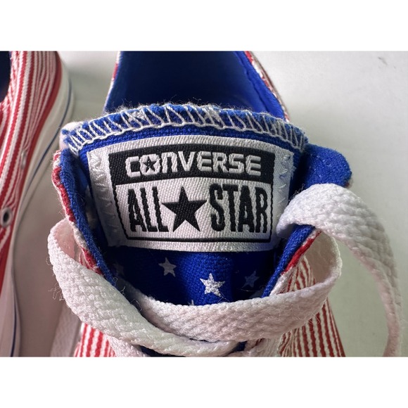 Converse Chuck Taylor All Star Stars and Stripes Patriotic Low Top M 8.5 W 10.5 - Picture 16 of 16